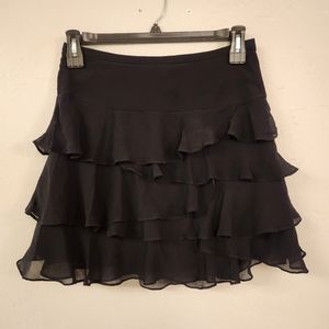 Black Black Teired Ruffle Skirt